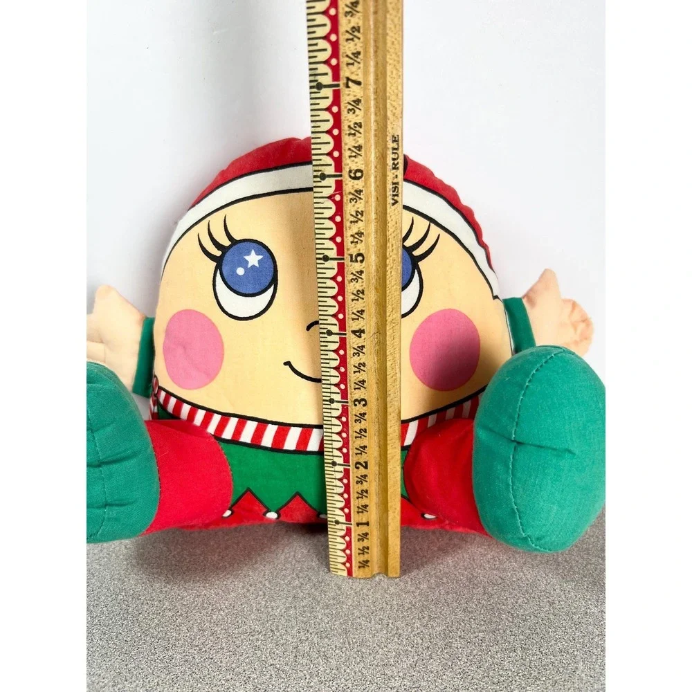 Vintage‎ 80s 1987 Christmas Cushees Holiday Pillow People Plush Elf Girl